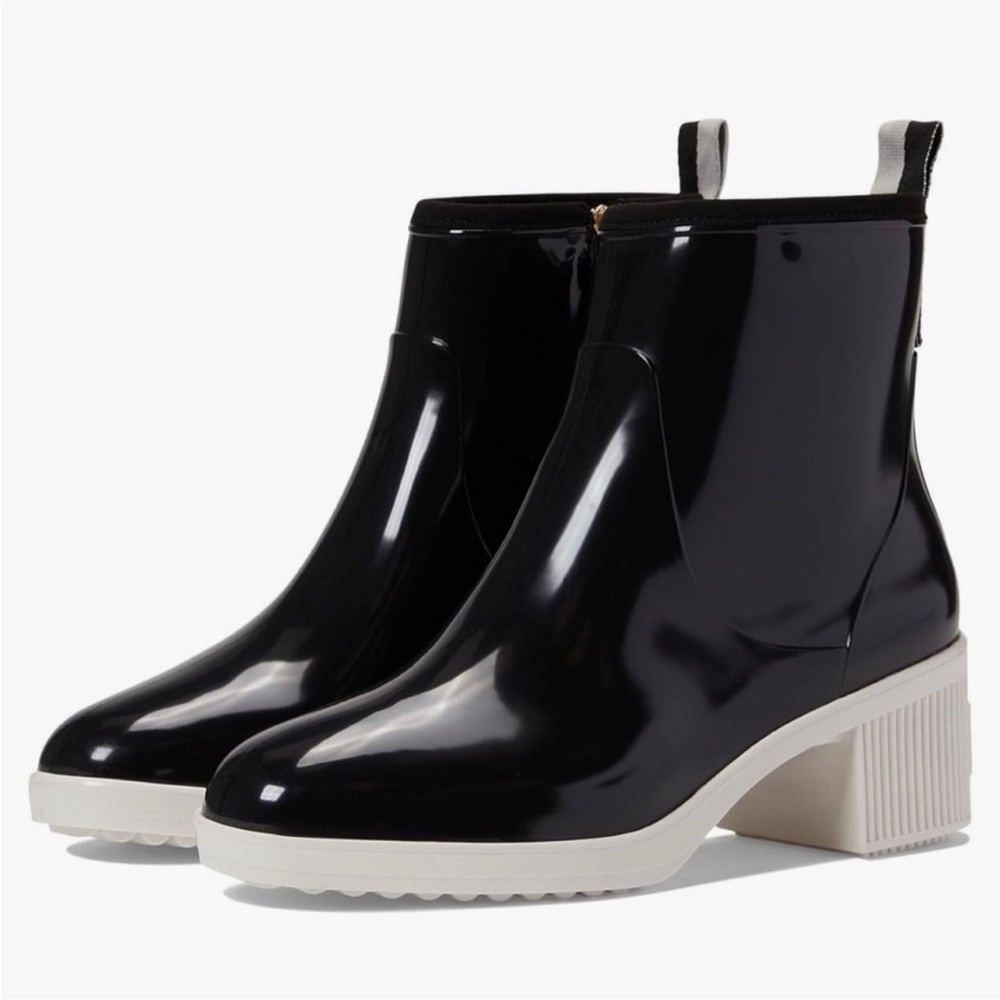 Kate Spade New York Puddle Rubber Black Parchment Rain Boot - Picture 6 of 15